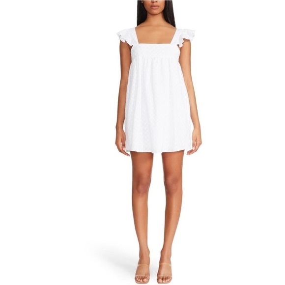 BB DAKOTA • By Steve Madden, Women’s On The Square Dress Optic White Floral - Picture 4 of 4